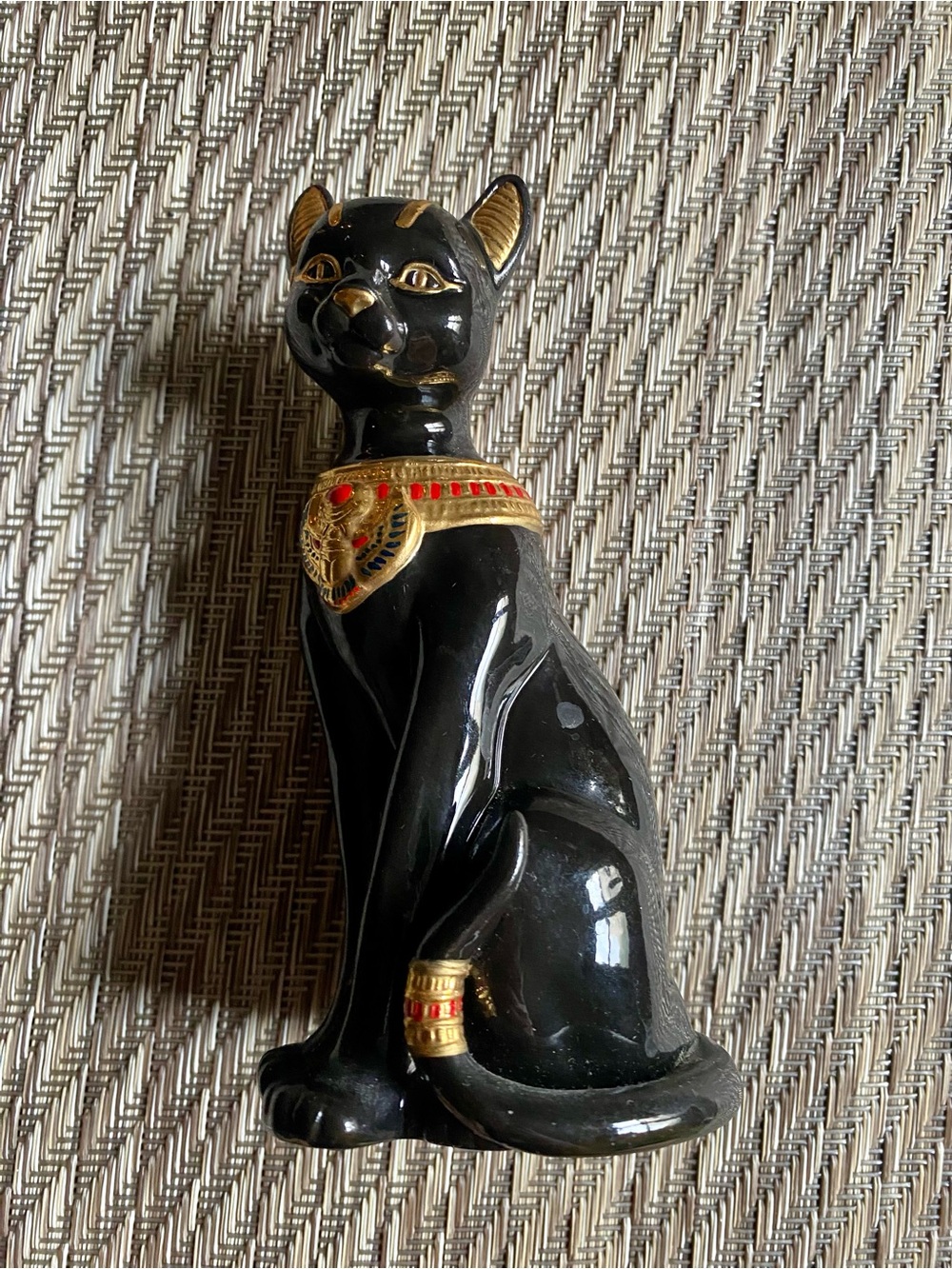 Vtg Lenox EGYPTIAN CAT GODDESS FIGURINE Porcelain Black Gold Accent 1995 Retired - Picture 8 of 12
